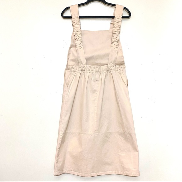LADO bASiC overall dress CREAM color has elastic back waistband & Velcro straps - Picture 9 of 10